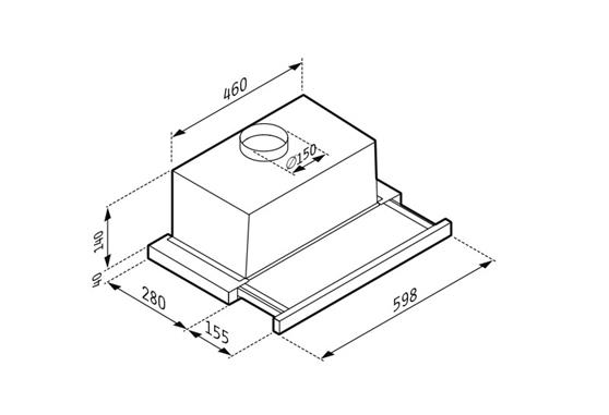 Pyramis Turbo Slim Pro Συρόμενος Απορροφητήρας 60cm Inox 065313301