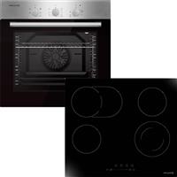 Philco PBO-680X + PCH-640 Φούρνος άνω Πάγκου 80lt με Κεραμικές Εστίες Π60cm Inox