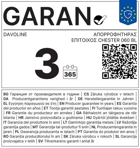 Davoline Chester 060 BL Απορροφητήρας Καμινάδα 60cm Μαύρος