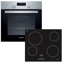 Pitsos PH10M40X2 + CRE611S06 Φούρνος άνω Πάγκου 66t με Κεραμικές Εστίες Π60cm Inox