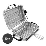 Roller 20105 Inox Επιτραπέζια Ηλεκτρική Ψησταριά Σχάρας 800W με Καπάκι & Διπλή Σχάρα 28 x 20cm