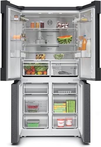 Bosch KFN96AXEA Ψυγείο Ντουλάπα 605lt Total NoFrost Υ183xΠ90.5xΒ73.1cm Brushed Black Steel