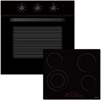 Davoline Plane BIO 0875 BL + BVC SL 6005 Φούρνος άνω Πάγκου 75lt με Κεραμικές Εστίες Π60cm Μαύρος