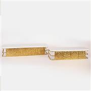 Eurolamp 750-31515 Ράφια Τοίχου Λευκό-Χρυσό Σετ 2τμχ 60x15.5x11.5cm