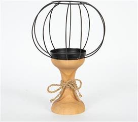 Eurolamp 752-23023 Κηροπήγιο Ξύλινο Καφέ 20.5x20.5x32cm