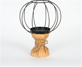 Eurolamp 752-23024 Κηροπήγιο Ξύλινο Καφέ 20.5x20.5x28.5cm