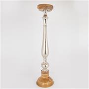 Eurolamp 752-23025 Κηροπήγιο Ξύλινο Ασημί 17x17x74cm