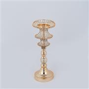 Eurolamp 752-24081 Κηροπήγιο Μεταλλικό σε Χρυσό Χρώμα 16x16x41cm