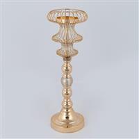 Eurolamp 752-24082 Κηροπήγιο Μεταλλικό σε Χρυσό Χρώμα 16x16x47cm