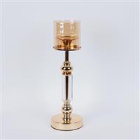 Eurolamp 752-24092 Κηροπήγιο Μεταλλικό σε Χρυσό Χρώμα 12x12x44cm