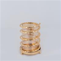 Eurolamp 752-24096 Κηροπήγιο Μεταλλικό σε Χρυσό Χρώμα 15x15x22cm