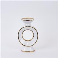 Eurolamp 752-25056 Κηροπήγιο Κεραμικό σε Λευκό Χρώμα 15.3x10x25.5cm