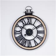 Eurolamp 753-10050 Ρολόι Τοίχου Μεταλλικό Μαύρο 40x4.5x50cm