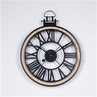Eurolamp 753-10050 Ρολόι Τοίχου Μεταλλικό Μαύρο 40x4.5x50cm