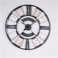 Eurolamp 753-10052 Ρολόι Τοίχου Μεταλλικό Μαύρο 60cm