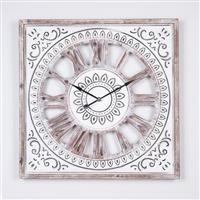 Eurolamp 753-13020 Αντικέ Ρολόι Τοίχου Ξύλινο Μπεζ 60cm