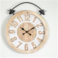 Eurolamp 753-13039 Ρολόι Τοίχου Ξύλινο Μπεζ 50x6x60cm