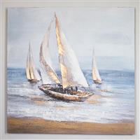 Eurolamp 755-12059 Καράβια Πίνακας σε Καμβά 100x100cm