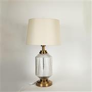 Eurolamp 757-10045 Μεταλλικό Πορτατίφ για Ντουί E27 με Εκρού Καπέλο και Χρυσή Βάση