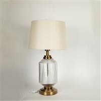 Eurolamp 757-10045 Μεταλλικό Πορτατίφ για Ντουί E27 με Εκρού Καπέλο και Χρυσή Βάση