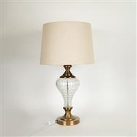 Eurolamp 757-10047 Μεταλλικό Πορτατίφ για Ντουί E27 με Εκρού Καπέλο και Χρυσή Βάση