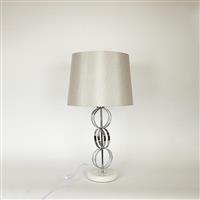 Eurolamp 757-10054 Μεταλλικό Πορτατίφ για Ντουί E27 με Γκρι Καπέλο και Ασημί Βάση