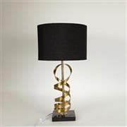 Eurolamp 757-10055 Μεταλλικό Πορτατίφ με Μαύρο Καπέλο και Χρυσή Βάση