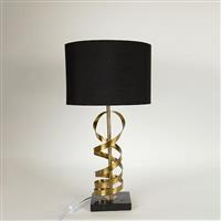 Eurolamp 757-10055 Μεταλλικό Πορτατίφ με Μαύρο Καπέλο και Χρυσή Βάση