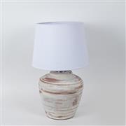 Eurolamp 757-10108 Κεραμικό Πορτατίφ για Ντουί E27 με Λευκό Καπέλο και Μπεζ Βάση
