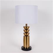 Eurolamp 757-10131 Μεταλλικό Πορτατίφ για Ντουί E27 με Λευκό Καπέλο και Χρυσή Βάση