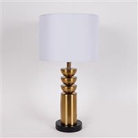 Eurolamp 757-10131 Μεταλλικό Πορτατίφ για Ντουί E27 με Λευκό Καπέλο και Χρυσή Βάση