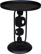 Eurolamp 810-00029 Στρογγυλό Βοηθητικό Τραπεζάκι Μεταλλικό Μαύρο Μ50xΠ50xΥ60cm