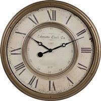 Eurolamp 813-30042 Αντικέ Ρολόι Τοίχου Πλαστικό Χρυσό Μπεζ 50.6x5cm