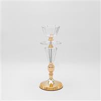 Eurolamp 819-00237 Κηροπήγιο Γυάλινο σε Χρυσό Χρώμα 11x11x30cm