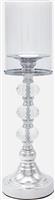 Eurolamp 819-00244 Κηροπήγιο Γυάλινο σε Ασημί Χρώμα 11x11x29cm