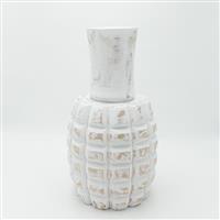 Eurolamp 819-00400 Διακοσμητικό Βάζο Ξύλινο Λευκό Φ22xΥ41cm