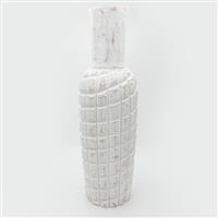 Eurolamp 819-00401 Διακοσμητικό Βάζο Ξύλινο Λευκό Φ19xΥ66cm