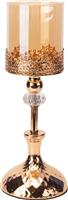 Eurolamp 819-01873 Κηροπήγιο Μεταλλικό σε Χρυσό Χρώμα 12x12x35cm