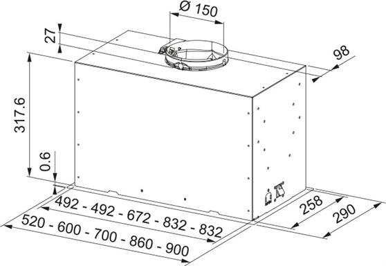 Franke Box Flus FBFE BK A70 Basic Μηχανισμός Απορρόφησης 70cm Μαύρος