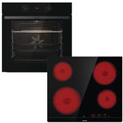Gorenje BO6717E03BG + ECT601FM Φούρνος Άνω Πάγκου 77lt με Κεραμικές Εστίες Π60cm Μαύρος