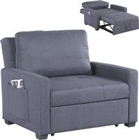 HomeMarkt Kanna Πολυθρόνα Κρεβάτι Γκρι 112x96x85cm HM3083.10