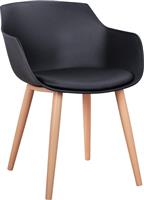 HomeMarkt Lucie Πολυθρόνες Τραπεζαρίας από Πολυπροπυλένιο Μαύρες Σετ 2τμχ 56x57x80cm HM8242.02