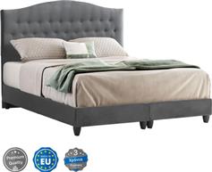 HomeMarkt Malena Κρεβάτι Διπλό Επενδυμένο με Ύφασμα Γκρι 150x200cm HM638.10