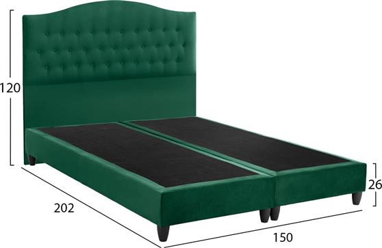HomeMarkt Malena Κρεβάτι Διπλό Επενδυμένο με Ύφασμα Κυπαρισσί 150x200cm HM638.13