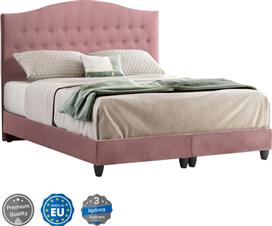 HomeMarkt Malena Κρεβάτι Διπλό Επενδυμένο με Ύφασμα Σάπιο Μήλο 150x200cm HM638.12