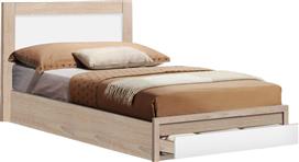 HomeMarkt Melany Κρεβάτι Μονό Ξύλινο Sonoma-Λευκό για Στρώμα 90x190cm HM346