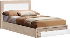 HomeMarkt Melany Κρεβάτι Μονό Ξύλινο Sonoma-Λευκό για Στρώμα 90x190cm HM346