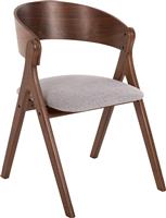 HomeMarkt Nekker Πολυθρόνες Τραπεζαρίας Ξύλινες Καρυδί-Γκρι Σετ 2τμχ 56x55x78cm HM9739.02