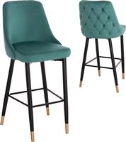 HomeMarkt Serenity Μεταλλικό Βελουτέ Κυπαρισσί Σετ 2τμχ 51x57x110cm HM8519.03
