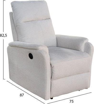 HomeMarkt Synthia Πολυθρόνα Relax με Υποπόδιο Μπεζ 75x86x100cm HM3309.01